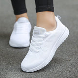 Sohiwoo Women Casual Shoes Fashion Breathable Walking Mesh Flat Shoes for Woman White Sneakers Women  Tenis Feminino Women Shoes