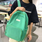 Sohiwoo Waterproof Men Shoulder Backpack Casual Teenage Grils Backpacks Student Large School Bag Travel Laptop Korean Black Back Package