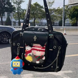 Sohiwoo Gothic Black Lolita Ita Bags Backpack Women Sweet Cool Transparent Large Capacity Handbag Ladies Punk Y2k Shoulder Bag