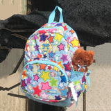 Sohiwoo Japanese Cute Korean Cute Schoolbags Kawaii Stars Cartoon Colorful Backpacks Back To School Girls Travel Student Bag