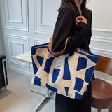 Sohiwoo Large Designer Shoulder Shopping Bag Pattern Trend For Handbag Checkered Tote Shopper Women Capacity Luxury Brand Designer