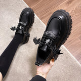 Sohiwoo Metal Chain Platform Lolita Gothic Shoes Woman 2024 Spring College Style Patent Leather Pumps Women Japan School Uniform Shoes