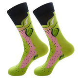 Sohiwoo New Cotton Funny Couple Socks Men Harajuku Leaf Crew Casual Happy Sox Male Art Flamingo Fashion Cute Stylish Sokken Hip Hop