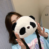 Sohiwoo Cute Plush Crossbody Bag Panda Backpacks One Shoulder Diagonal Wallet Animals Toy Coin Purse Kids Birthday Gift