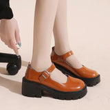 Sohiwoo Platform Shoes Heels  Women Japanese Style Vintage Pumps for Women College Student Women's Shoes