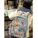 Sohiwoo Harajuku Women Backpacks Subculture Denim DIY Ita Bags Female Casual Large Capacity Commute Students Bolso Mujer Shoppers