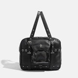 Sohiwoo Gothic Black Lolita Ita Bags Backpack Women Sweet Cool Transparent Large Capacity Handbag Ladies Punk Y2k Shoulder Bag