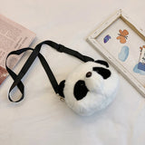 Sohiwoo Cute Plush Crossbody Bag Panda Backpacks One Shoulder Diagonal Wallet Animals Toy Coin Purse Kids Birthday Gift