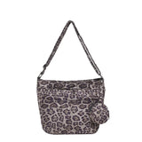 Sohiwoo Fashion Leopard Print Nylon Shoulder Bag 2024 Hot Selling Sewing Thread Trendy Tote Bag Large Capacity Simple Versatile Handbag