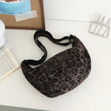 Sohiwoo High Quality Zipper Nylon Leopard Print Ladies Shoulder Bags 2025 Hot Sale Sewing Thread Large Capacity Crossbody Bags for Women