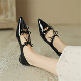 Sohiwoo New Spring/Autumn Pointed Toe Women Pumps Patent Leather Low Heels Shoes for Women Comfortable Mary Jane Shoes Ladies Shoes
