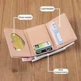 Sohiwoo cute wallets for women star embroidery Harajuku style fashion Beige Coin purse luxury designer ladies Card Folding wallets