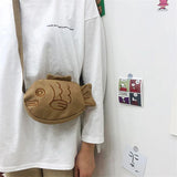 Sohiwoo Cartoon Cute Japanese Taiyaki Fashion Backpack Women's Bag Messenger Bag Shoulder Bags Coin Purse Women Crossbody Bag