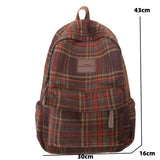 Sohiwoo New Fashion Plaid Woollen Women Backpack Student Book Bag Backpacks for Teenage Girls School Bags Large Capacity Travel Rucksack