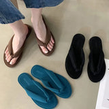 Sohiwoo New Summer Clip Toe Women Slipper Fashion Slip On Soft Flat Heel Slides Ladies Outdoor Beach Vaction Sandalias Flip Flop