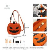 Sohiwoo Women's Y2K Korean Style Fashion Pumpkin Halloween Shoulder Bag Cartoon Fun Novelty Fantastic Cute Purses Crossbody Bags Handbag