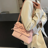 Sohiwoo Sweet Women Shoulder Bags Fashion 2024 Vintage Ladies Elegant Crossbody Bags Kawaii Bow Luxury Scarves Design Bolso Mujer