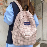 Sohiwoo Scoolbag Plaid College  School For Rucksack School Backpack Travel Backbag Backpacks Bags Female Canvas Students Women Girls