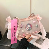 Sohiwoo Sweet Girls Ita Bags Fashion Ribbon Bow Small Capacity Pin Bag Women Designer Subculture Crossbody Shoulder Bolso Mujer