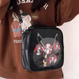 Sohiwoo Cute Cat Womens Shoulder Bag Lolita Jk Chains Japanese Fashion Transparent Ita Bag Harajuku Casual Leather Ladies Backpack