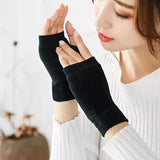 Sohiwoo Black Punk Wrist Length Women Fingerless Gloves Men Darkly Ninja Sport Outdoor Hip-hop Gloves Cool Stretch Short Cotton Mittens