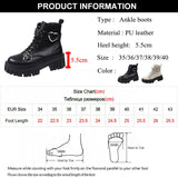 Sohiwoo Fashion Rivet Punk Motorcycle Boots Women Heart-Shaped Buckle Platform Ankle Boots Woman Thick Bottom Non-Slip Short Botas Mujer