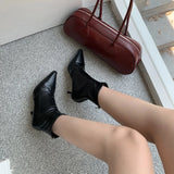 Sohiwoo Pointed Toe Slim Women Ankle Boots Fashion Elegant Dancing Party Prom Shoes High Heel Women's Short Booties