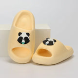 Sohiwoo Women's Cute Thick Bottom Panda Slippers for Home 2024 Summer Indoor Soft Sole Pillow Slippers Eva Slides Comfort Flat Sandals