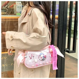 Sohiwoo Sweet Girls Ita Bags Fashion Ribbon Bow Small Capacity Pin Bag Women Designer Subculture Crossbody Shoulder Bolso Mujer