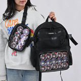 Sohiwoo Function Women Backpacks Harajuku Designer Large Capacity Students Ita Bags Short Trip Mochilas with Detachable Chest Bag