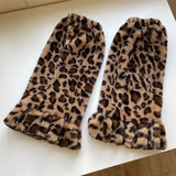 Sohiwoo Sexy Leopard Print Fur Leg Warmers Y2K Thigh High Plush Leg Covers Harajuku Boot Cuffs Socks Zebra Lolita Thigh Garter Socks