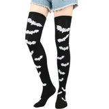 Sohiwoo Black Gothic Punk Stockings Knee High Non-Slip Over Knee Girls Warm Long Tube Socks Cosplay Anime Student Halloween Accessory