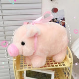 Sohiwoo Cute Pig Shoulder Bag Plush Stuffed Animal Crossbody Bags Women Fashion Winter Soft Purse Cartoon Handbags Phone Money Storage