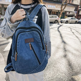 Sohiwoo Female Canvas Travel Denim Book Bag Ladies Kawaii Backpack Women Leisure School Bag Girls Male Laptop College Backpack Fashion