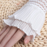 Sohiwoo 1 Pair Women Detachable Fake Sleeves Spring Wild Sweater Decorative Sleeves Lace Ruffles Elbow Sleeve Cuff Universal Fake Cuff