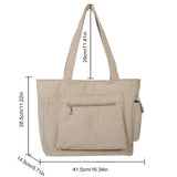 Sohiwoo Corduroy Versatile Tote Handbag Retro Lightweight Underarm Bags Women's Casual Shopping Bags Large Capacity Ladies Shoulder Bags