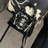 Sohiwoo Y2K Women Handbags Gothic Skeleton Subculture Ita Bags Aesthetic Embroidered Tableware Crossbody Shoulder Bolso Mujer