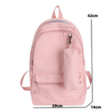 Sohiwoo Female Cute College Backpack Girls Travel Book Backpack Nylon Fashion Ladies Bag Women Laptop Men School Bags With Pencil Case