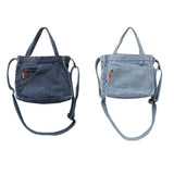 Sohiwoo Travel Crossbody Bag Shoulder Bag Messenger Bag with Pockets Anti-theft Retro Denim Blue Handbags for University Drop Shipping