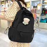 Sohiwoo College Rucksack Female Cute Waterproof Nylon Student Backpack Khaki School Bags for Teen Girls Boys New Large Travel Pack Bag