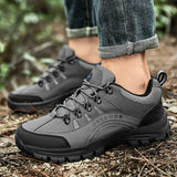 Sohiwoo  Hiking Shoes Non-slip Lace Men Sneakers Wear Resistant Trekking Sneakers For Men Low-Top  Waterproof Casual Shoe Man Outdoor