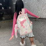 Sohiwoo Y2k Japanese Original Pink Girl Pistol Star Backpack Personalized High Capacity College Schoolbags Sweet Cool Girl Shoulder Bag