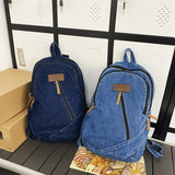 Sohiwoo Female Canvas Travel Denim Book Bag Ladies Kawaii Backpack Women Leisure School Bag Girls Male Laptop College Backpack Fashion