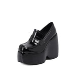 Sohiwoo Spring Women Mary Jane Shoes Fashion Shallow Slip On Ladies Elegant Platform Wedges Heel Single Shoes Street Style Pumps Shoes