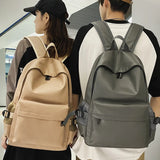 Sohiwoo New Women Pu Leather Backpack Large Capacity School Bag For Teenage Girls Men Female Travel Rucksack High Quality Couple Mochila