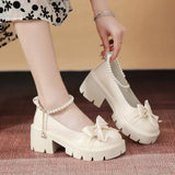 Sohiwoo Lolita Shoes Women Japanese Style Mary Jane Shoes Women Vintage Shallow High Heels Chunky Platform Shoes Cosplay Female Sandals