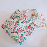 Sohiwoo Women Portable Small Cloth Flower Lunch Bag Fashion Food Storage Tote Functional Travel Picnic Outdoor Lady Eco Friendly