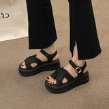 Sohiwoo 2024 Summer Chunky Women Sandals Fashion Elegant Open Toe Rome Shoes Ladies Outdoor Dress Platform Flats Sandalias