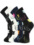 Sohiwoo Colorful Cotton Socks Women Fashion Cute Korean Harajuku Cat Print Mid Length Women's Socks New Arrival Novelty Funny Socks