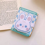 Sohiwoo Cute Bunny Folding Wallets for Women Elegant Plaid Fashion Small Pu Leather Card Wallet Designer Casual 2024 Female Purse